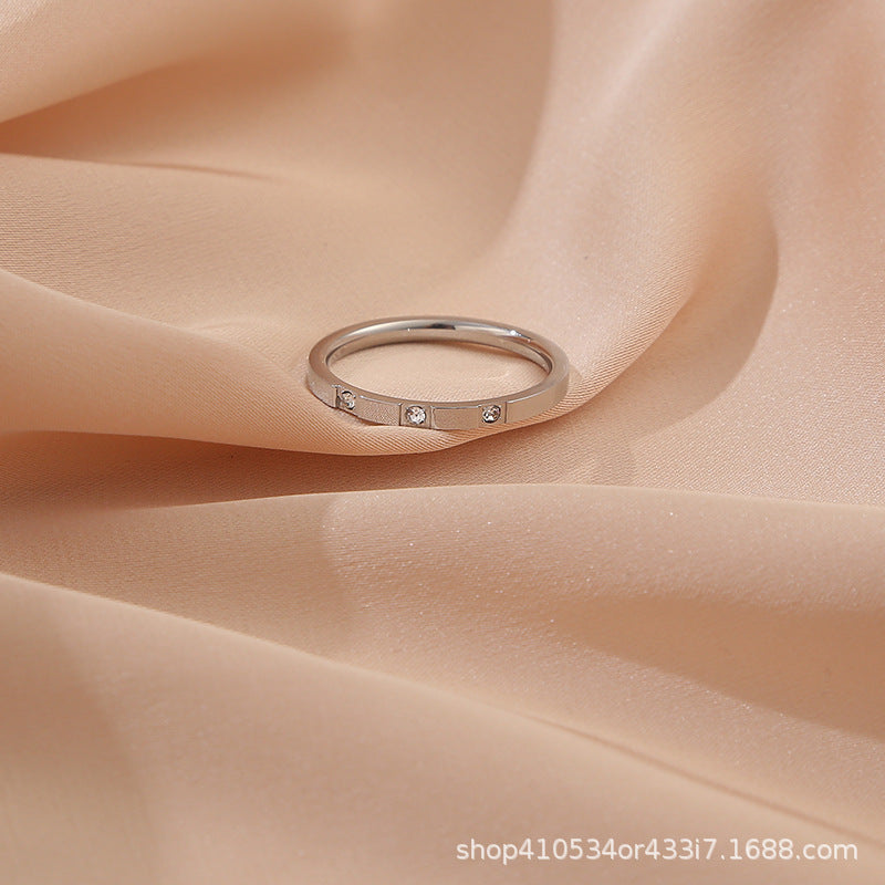 Wholesale Titanium Steel Luxury Diamond Ring